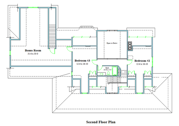 colonial home 2nd floor plan